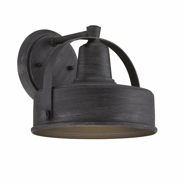 Designers Fountain Portland 9.75in Weathered Pewter Dark Sky 1-Light Outdoor Line Voltage Wall Sconce 33141-WP